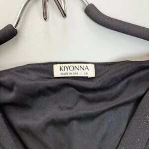 Kiyonna Dress Maxi 3X Romanced at Moonlight Style Gown Black Formal Glitter